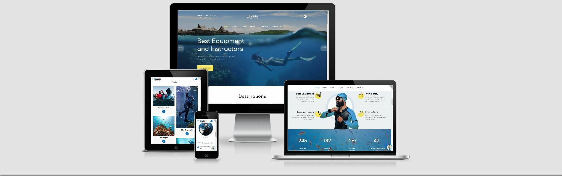 An example of creating a site for diving tours